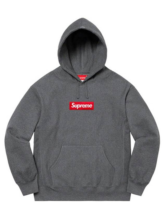 Box Logo Hooded Sweatshirt Charcoal - SUPREME - BALAAN 1