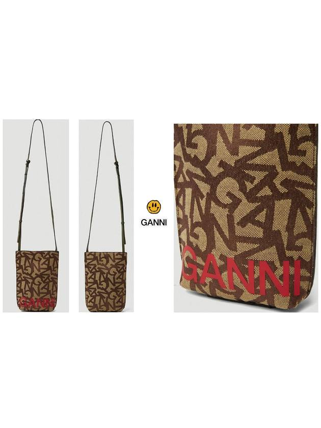 Logo Banner Jacquard Small Cross Bag A4340 840 - GANNI - BALAAN 4