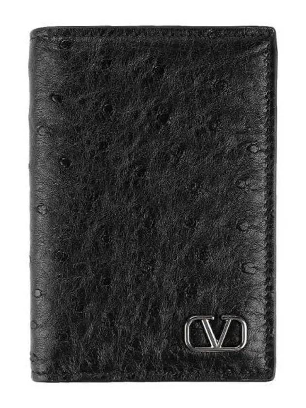 V Logo Half Wallet Black - VALENTINO - BALAAN 2