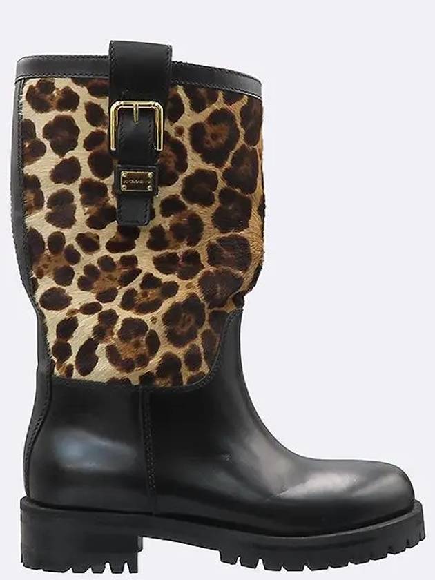 C16630 A7196 Black color leather leopard pattern women s boots 36 - DOLCE&GABBANA - BALAAN 3