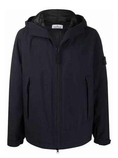 Primaloft Insulation Soft Shell-R Hooded Jacket Navy - STONE ISLAND - BALAAN 2