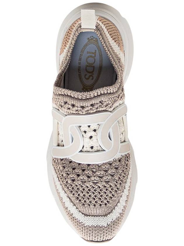 Kate Logo Fabric Slip-Ons White Grey - TOD'S - BALAAN 5