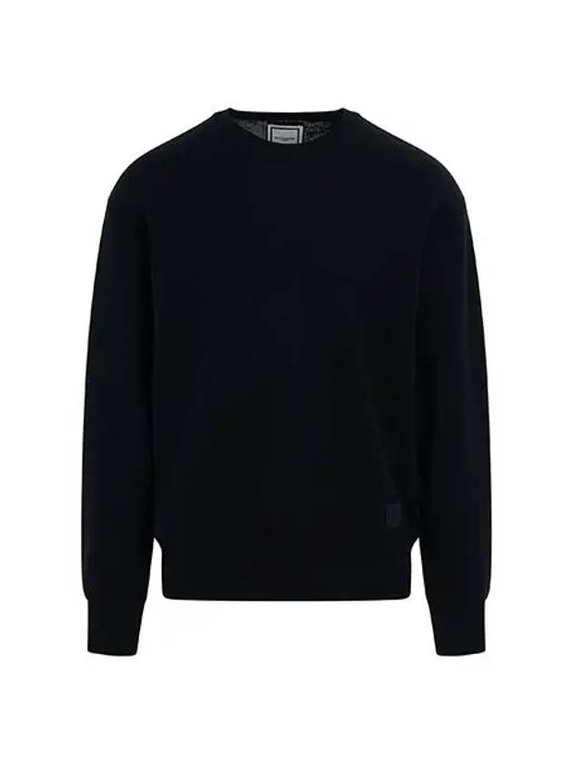 Black leather patch crew neck knit W231KN03503B - WOOYOUNGMI - BALAAN 1