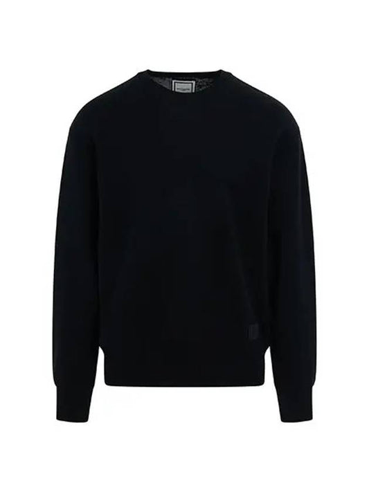 Black leather patch crew neck knit W231KN03503B - WOOYOUNGMI - BALAAN 2