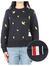 Loop Back Bird Bee Sweatshirt Navy - THOM BROWNE - BALAAN 2