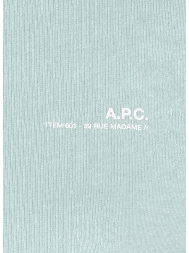 Logo Cotton Blend Knit Hoodie Mint - A.P.C. - BALAAN 4