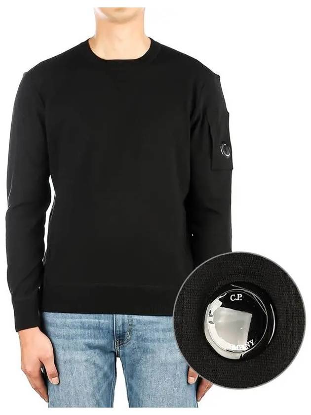 Lens Wappen Crew Neck Sweatshirt Black - CP COMPANY - BALAAN 2