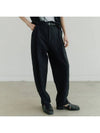 Wool Crease One Tuck Wide Slacks Black - NOIRER - BALAAN 1