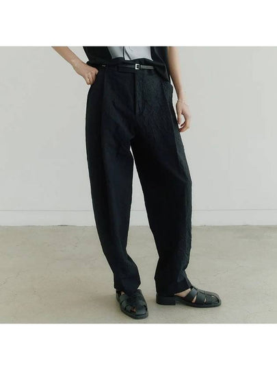 Wool Crease One Tuck Wide Slacks Black - NOIRER - BALAAN 2