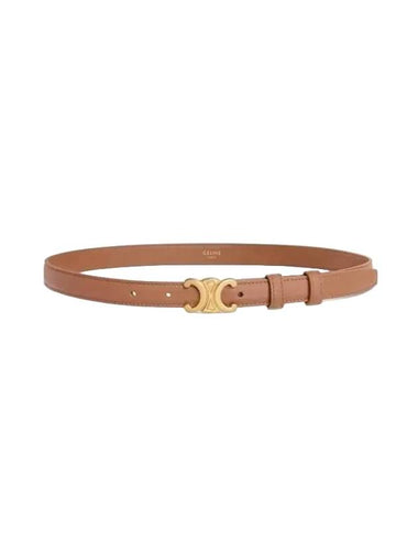 Women's Small Triomphe Smooth Calfskin Belt Brown - CELINE - BALAAN 1