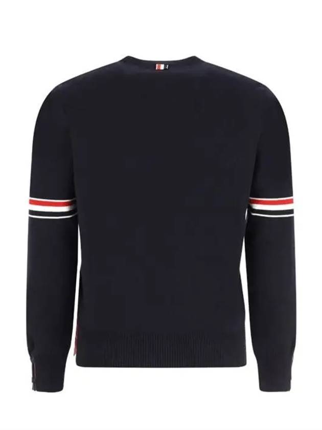 Men's Milan Stitch Armband Crew Neck Knit Top Navy - THOM BROWNE - BALAAN 3