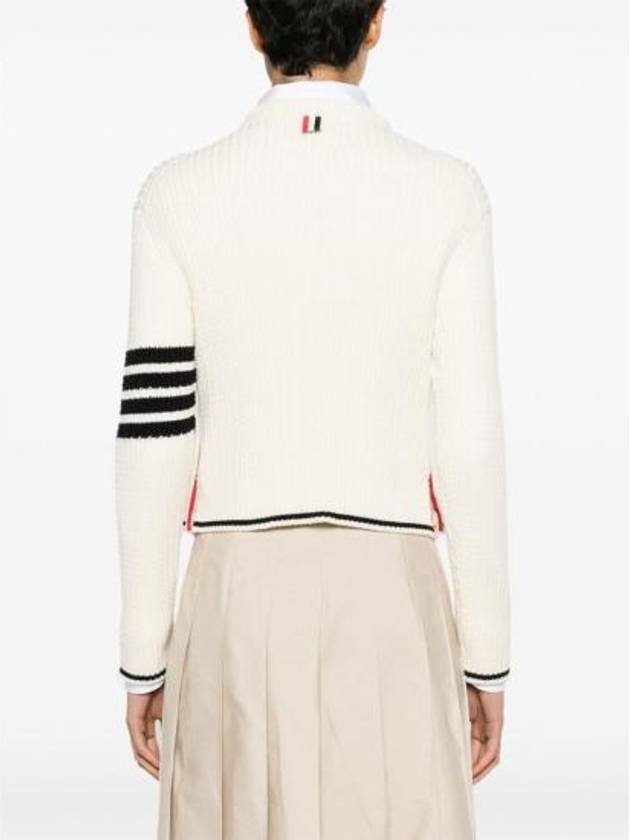 4 Bar Stripe Cable Knit Top White - THOM BROWNE - BALAAN 6