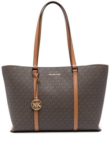 Logo Print Tote Bag Brown - MICHAEL KORS - BALAAN 1