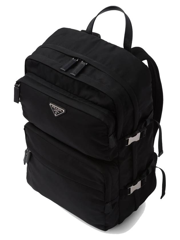 Re-nylon and Saffiano leather backpack black - PRADA - BALAAN 4