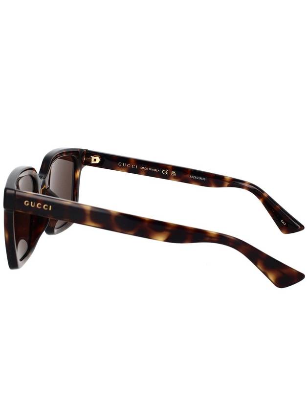 Eyewear Side Logo Square Frame Sunglasses Havana - GUCCI - BALAAN 4