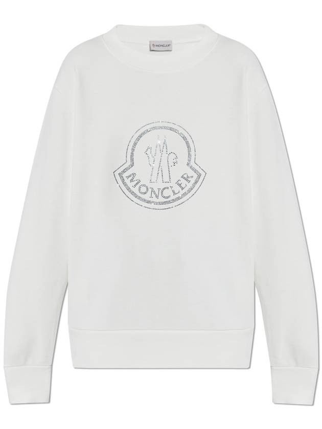 Crystal Logo Sweatshirt Off White - MONCLER - BALAAN 2