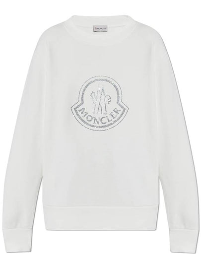 Crystal Logo Sweatshirt Off White - MONCLER - BALAAN 2