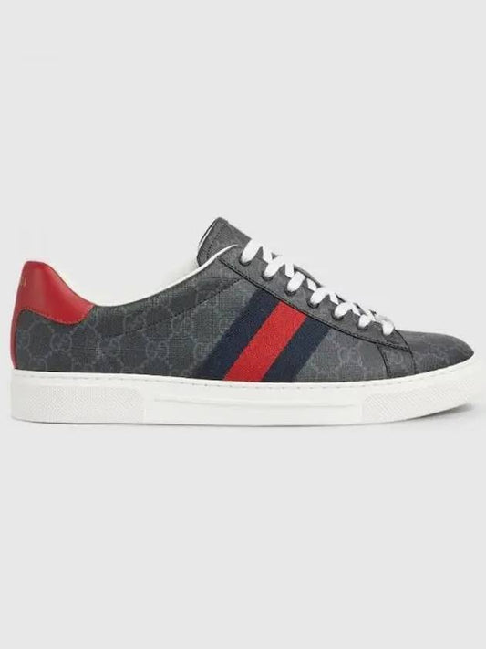 Ace Web GG Supreme Canvas Low Top Sneakers Black - GUCCI - BALAAN 2