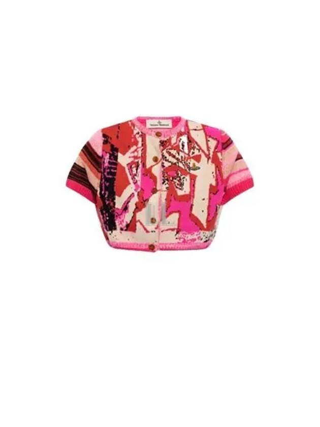 Graffiti Cropped Cardigan Pink - VIVIENNE WESTWOOD - BALAAN 2