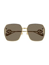 Eyewear Shiny Gold Frame Sunglasses Brown - GUCCI - BALAAN 1