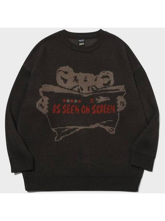 Teddy Book Pullover Sweatshirt Brown - CPGN STUDIO - BALAAN 1