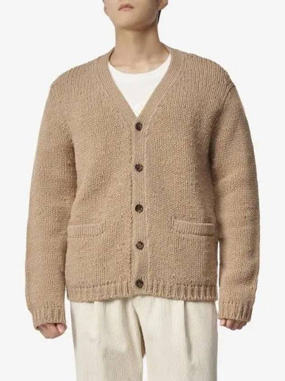 Intarsia Knit Wool Cardigan Camel Ivory - GUCCI - BALAAN 2