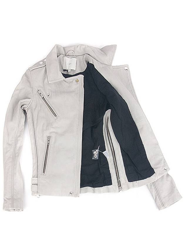 TARA WP09 61 AB012 GRY06 Biker leather jacket light gray - IRO - BALAAN 7