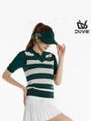 V-neck Striped Knit Vest DE2WSV241DG - DUVIK - BALAAN 6