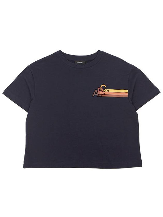 Embroidery Logo Short Sleeve T-Shirt Navy - A.P.C. - BALAAN 2