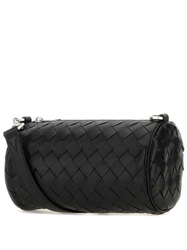 Intrecciato Barrel Leather Cross Bag Black - BOTTEGA VENETA - BALAAN 3