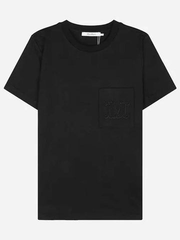 2421946011600 002 Papaia Cotton Short Sleeve T Shirt Black 1029565 - MAX MARA - BALAAN 1