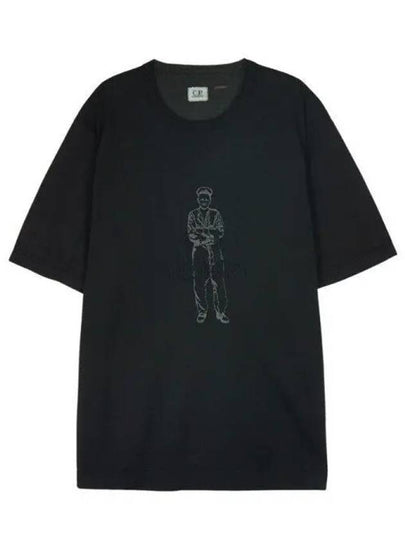 1020 Jersey British Sailor Short Sleeve T-Shirt Black - CP COMPANY - BALAAN 2