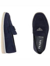 Triangle Logo Suede Loafers Navy - PRADA - BALAAN 7