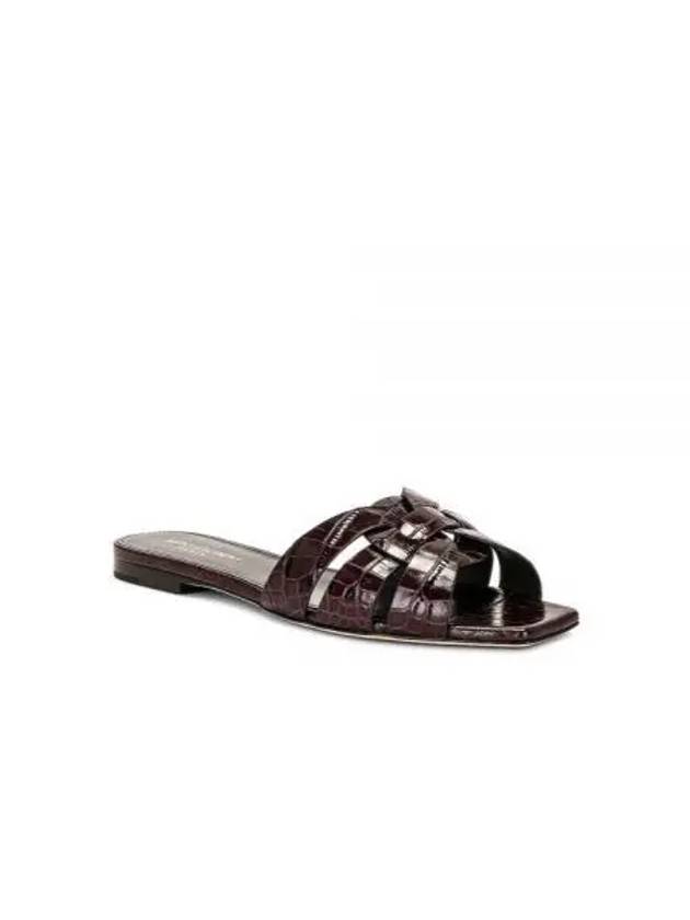 Women's Tribute Slippers Burgundy - SAINT LAURENT - BALAAN 2