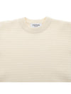 Women's 4 Bar Stripe Cashmere Pullover Knit Top White - THOM BROWNE - BALAAN 4