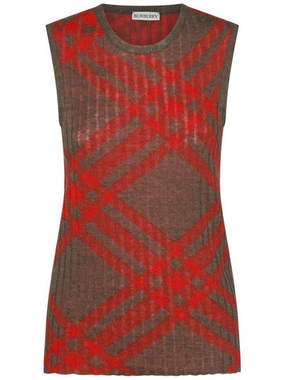 Checked wool blend sleeveless roach - BURBERRY - BALAAN 2