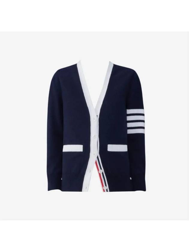 Thome Browne 4 Bar Cardigan Navy - THOM BROWNE - BALAAN 3