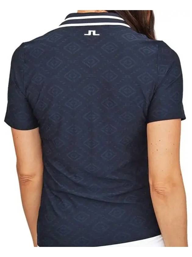 Women's Sammy Short Sleeve Polo Shirt Navy - J.LINDEBERG - BALAAN 5