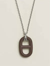 Chaine D'Ancre Vulcanium Necklace Brown Silver - HERMES - BALAAN 8