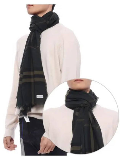 Check Lightweight Wool Scarf Shadow - BURBERRY - BALAAN 2