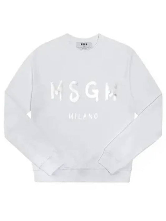 Milano Brushed Logo Long Sleeve T-Shirt White - MSGM - BALAAN 2