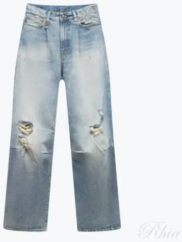 Distressed cotton denim pants WD146 000 D127C - R13 - BALAAN 1