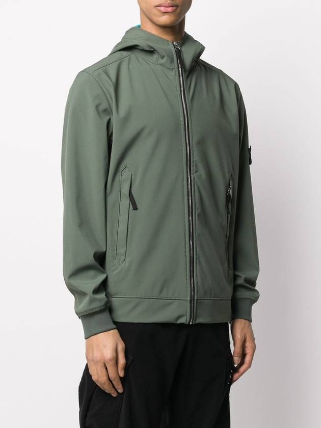 Men's Soft Shell Wappen Hooded Jacket Khaki - STONE ISLAND - BALAAN 5