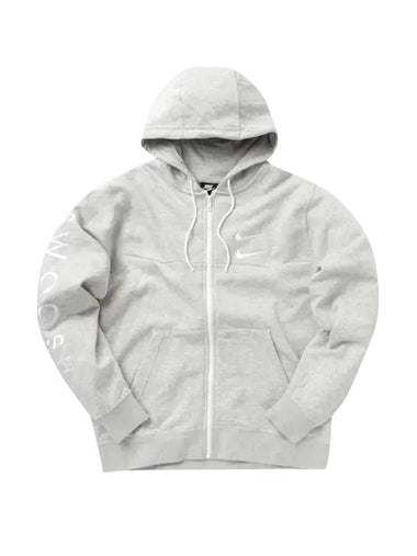 NSW Double Swoosh Zip Up Hoodie Grey - NIKE - BALAAN 1