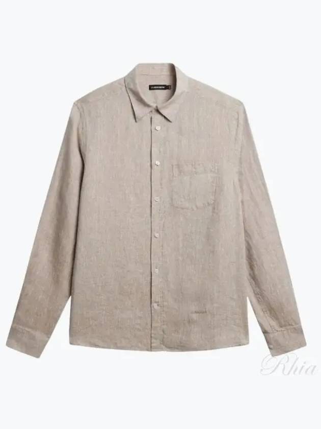 SLIM LS LINEN MELANGE SHIRT FMST10240 C106 Men's slim long sleeve linen melange shirt - J.LINDEBERG - BALAAN 2