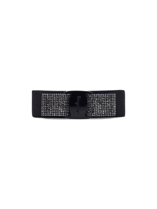 Women's Vara Crystal Hair Clip Black - SALVATORE FERRAGAMO - BALAAN 1