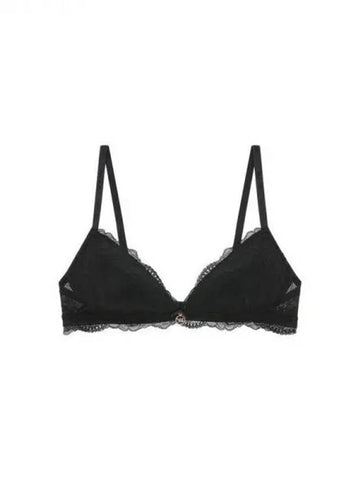 UNDERWEAR Women s Flower Lace Padded Triangle Bra Black 270453 - EMPORIO ARMANI - BALAAN 1