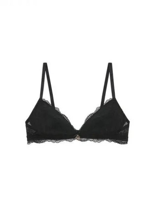 UNDERWEAR Women's Flower Lace Padded Triangle Bra Black 271816 - EMPORIO ARMANI - BALAAN 1