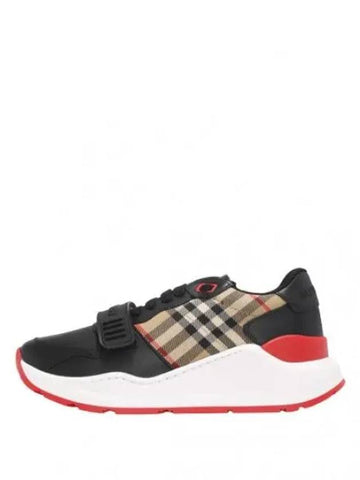 Leather Vintage Check Cotton Sneakers - BURBERRY - BALAAN 1