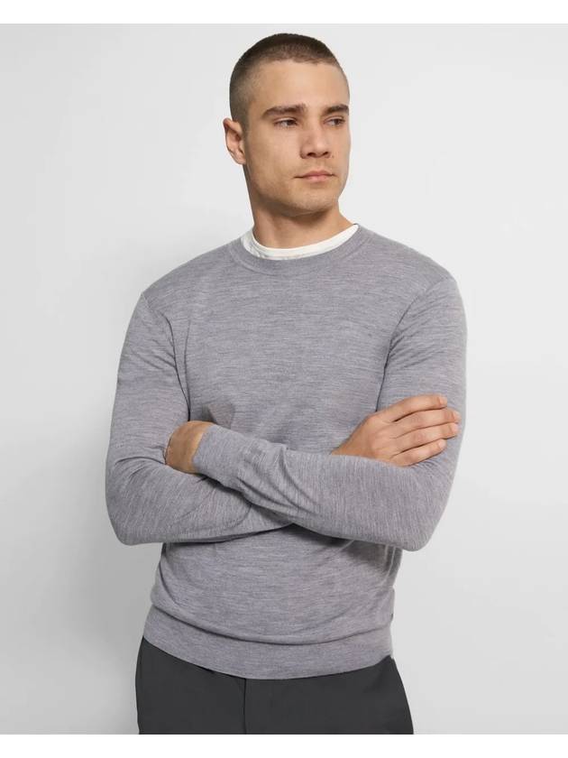 Crew Neck Wool Knit Top Grey - THEORY - BALAAN 3